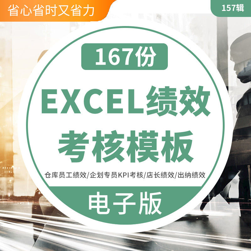 EXCEL绩效考核模板总监部门经理财务库管客服绩效管理人员绩效考