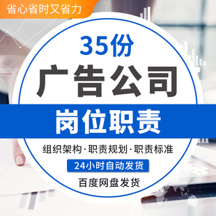 小型广告公司组织架构设计人事行政部门经理员工岗位职责标准广告