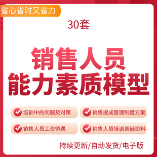 销售人才能力素质模型员工胜任力素质测评能力分级指标体系评分表