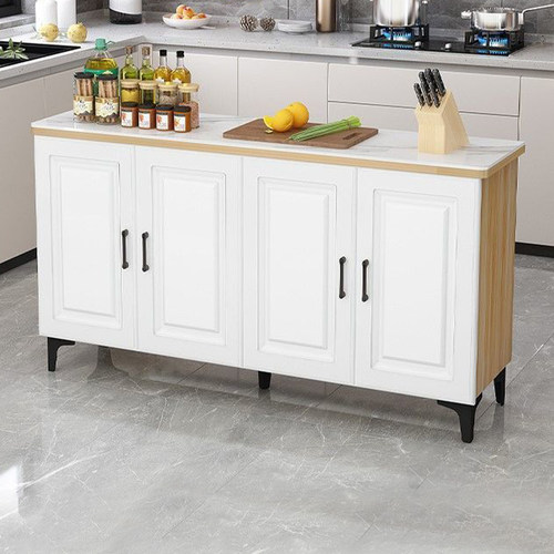 厨房置物架备餐操作台切菜桌落地多层中岛台家用橱柜碗碟收纳柜子