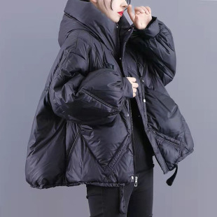 实拍--大货主推小个子短款纯色百搭休闲宽松羽绒棉连帽子春冬上衣