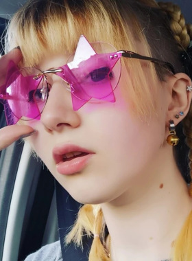 无框五角星太阳眼镜男女街头墨镜