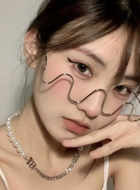 个性网红纯欲拍照无镜片装饰眼镜