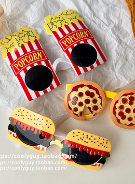 搞怪生日眼镜汉堡披萨造型装饰品