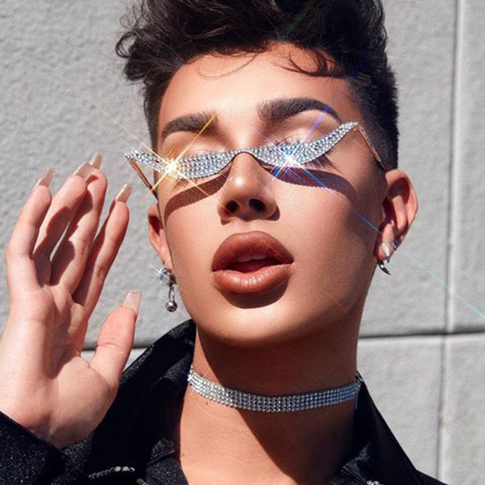 欧美满钻水钻眼镜架女无镜片眼镜