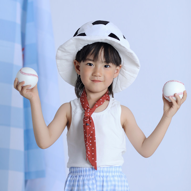 创意六一儿童节足球帽子头套搞怪运动会道具元旦学校演出拍照头饰