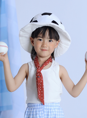 创意六一儿童节足球帽子头套搞怪运动会道具元旦学校演出拍照头饰