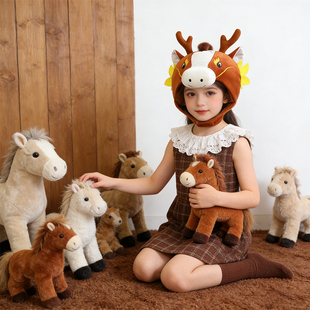 2026马年吉祥物龙马精神马头套帽子潮搞怪新年拍照摄影氛围感道具