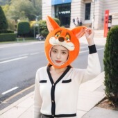 可爱搞怪狐狸头套帽子卡通动漫狐尼克朱迪警官头饰女创意拍照道具