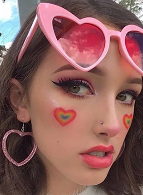 爱心眼镜女蹦迪网红欧美风太阳镜