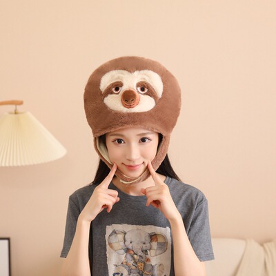 可爱卡通树懒头套动物cos装扮萌