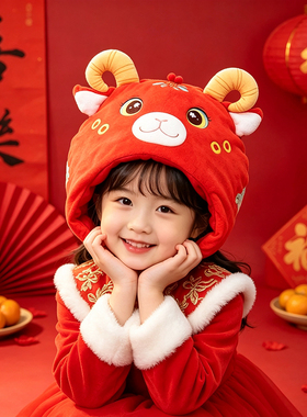 搞怪可爱羊头套儿童新年喜庆头饰