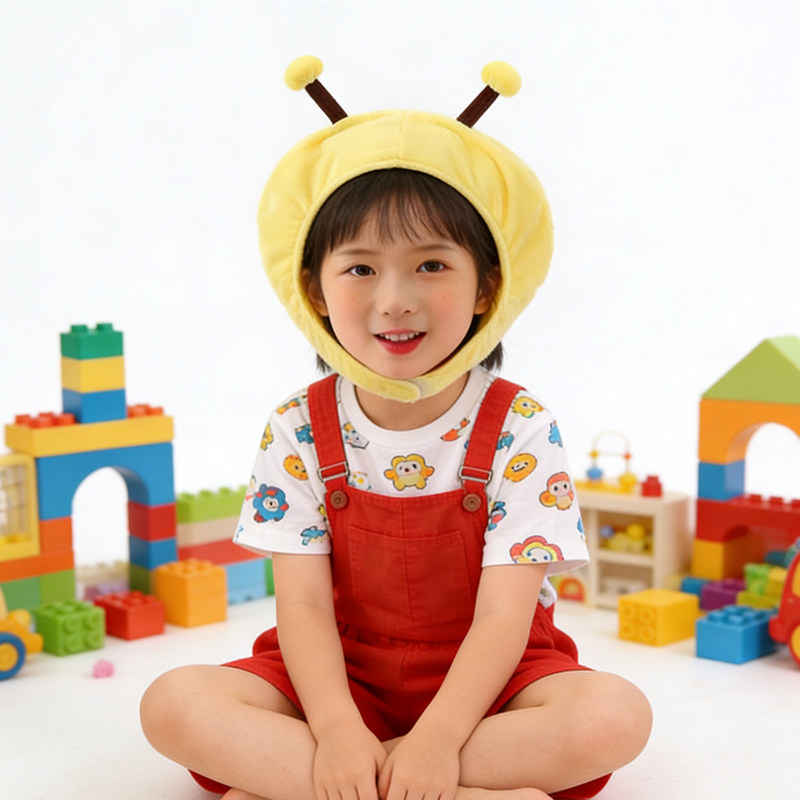 可爱搞怪卡通蜜蜂头套帽子儿童宝宝话剧节目动物造型表演头饰道具