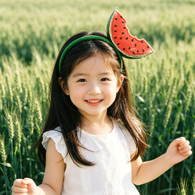 儿童节幼儿园活动cos西瓜发箍潮