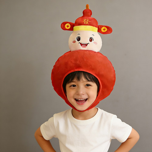 可爱搞怪葫芦财神头套帽子道具潮