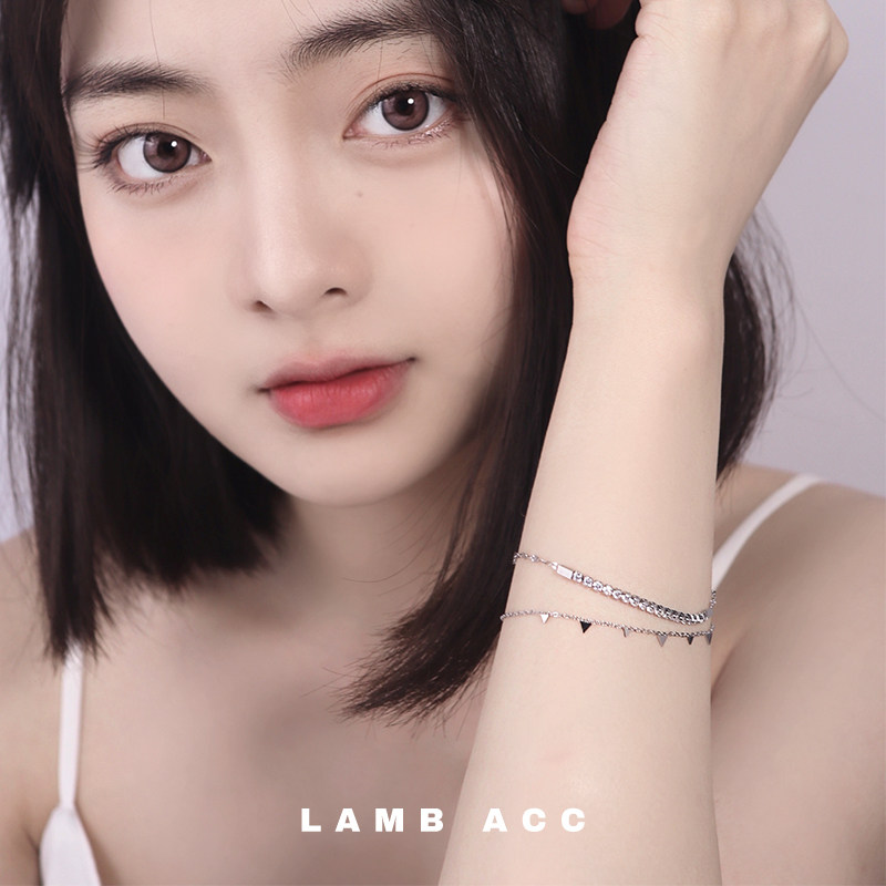 LAMB ACC 微光碎片系列 锆石AAA 精致双层几何手链