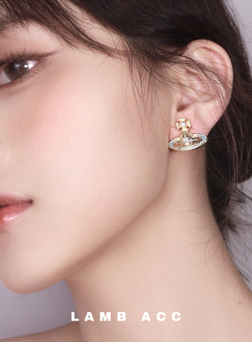 LAMB ACC 寻找蝴蝶 简约气质金属蝴蝶结针织耳饰耳钉