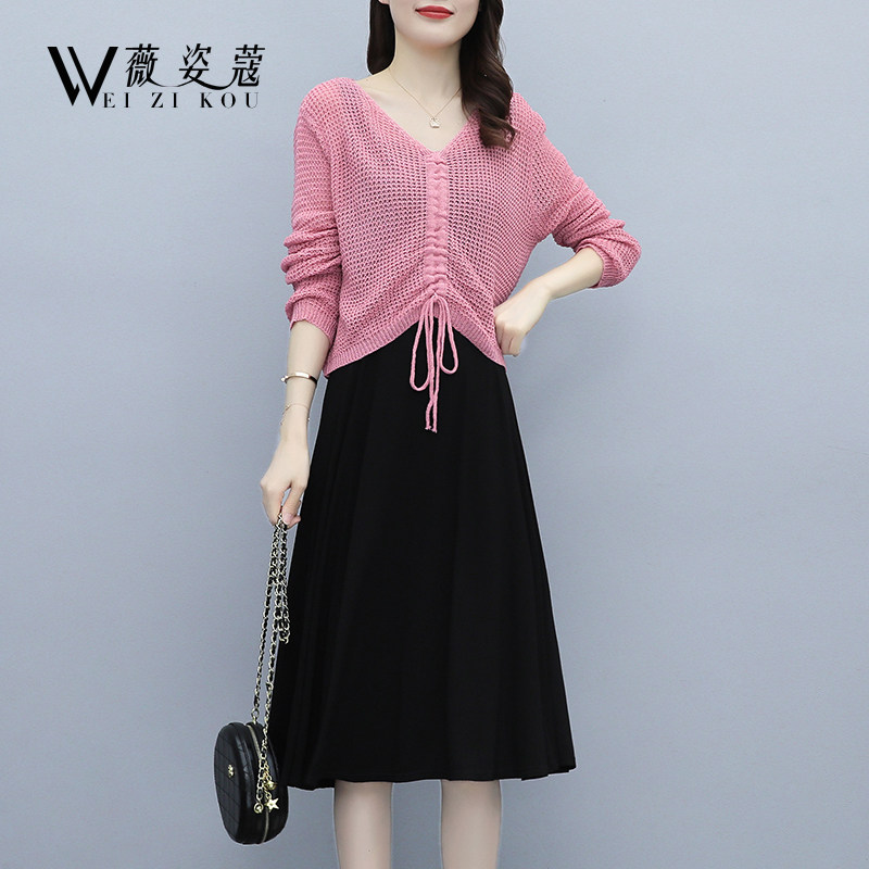 早秋连衣裙2021年新款女装气质女神范时尚高端洋气减龄两件套装裙