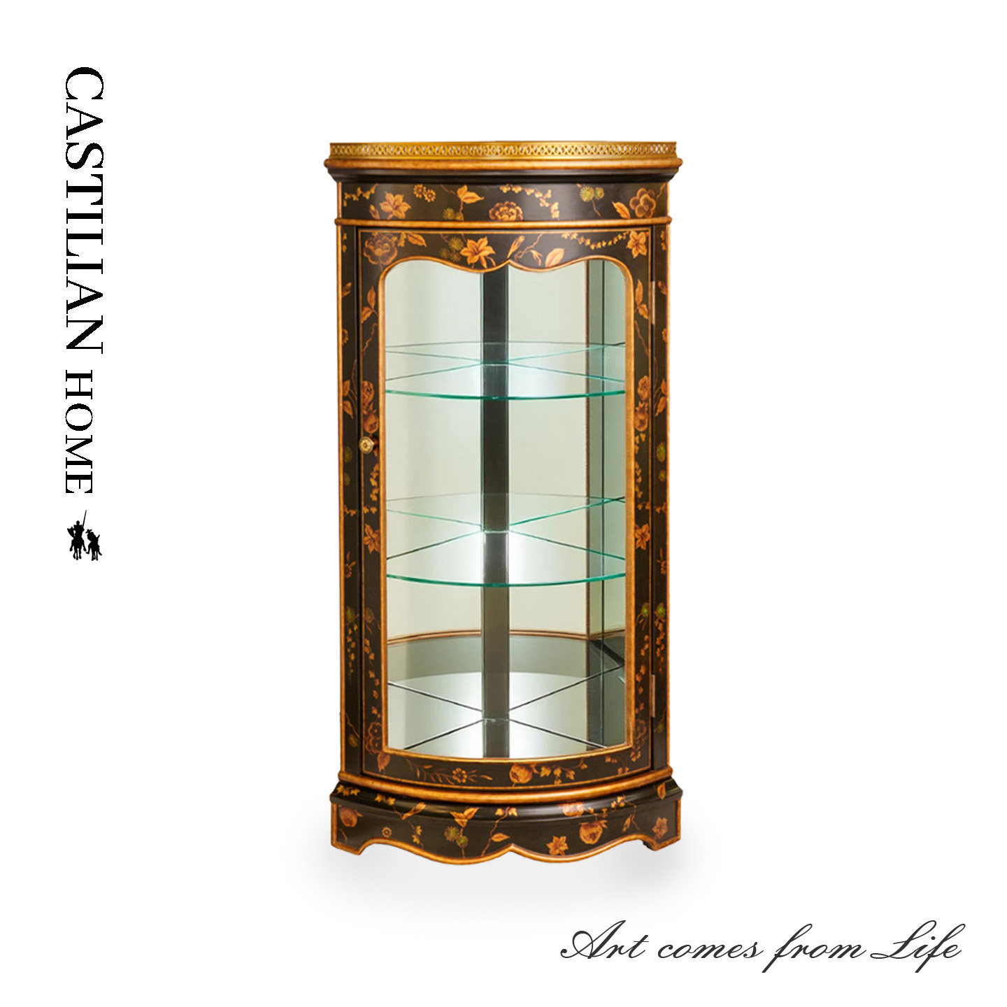 欧式复古陈列柜展示柜三角转角柜