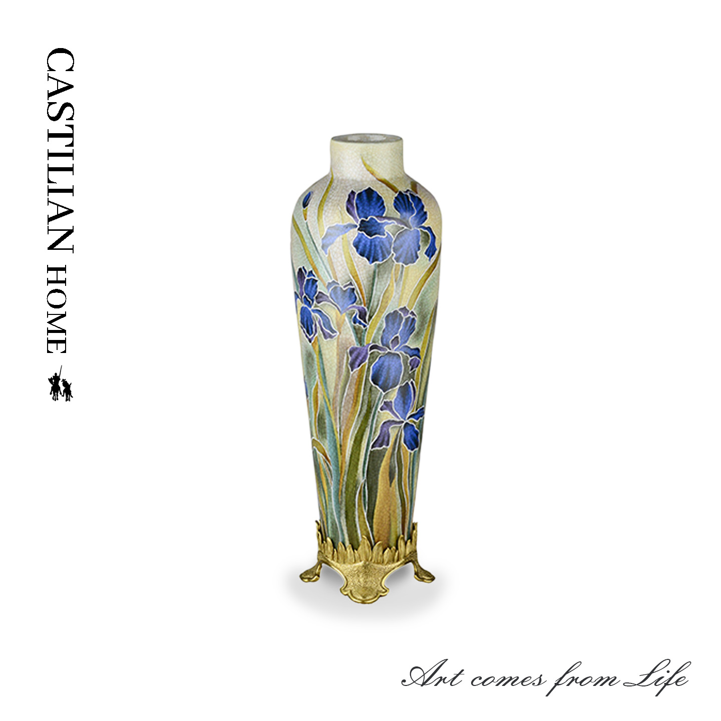 油画ins风莺尾花瓶C5929