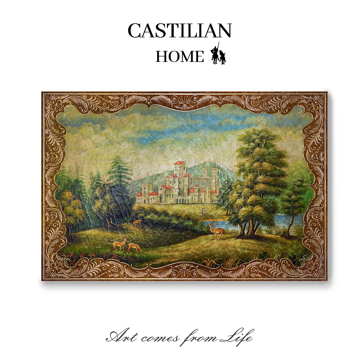 欧式高级感山水挂画装饰画