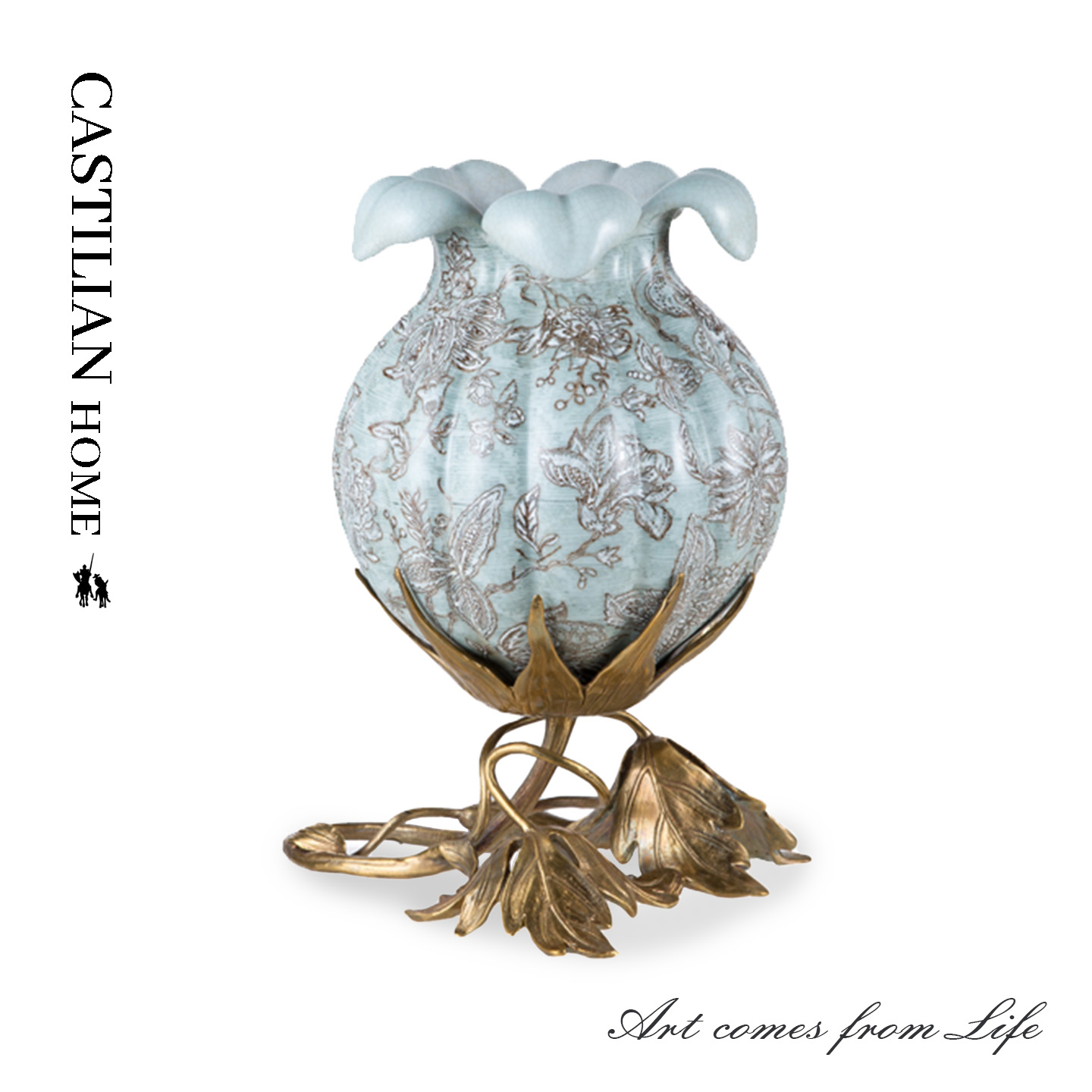 法式花苞造型陶瓷花瓶摆件