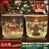 玛莎圣诞蜡烛伦敦街景LED发光感应生日圣诞礼物英国玛莎蜡烛
