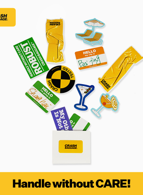 Crash Baggage拉杆箱行李箱创意贴纸不规则贴画旅行箱贴纸组合