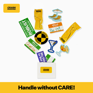 Crash Baggage拉杆箱行李箱创意贴纸不规则贴画旅行箱贴纸组合