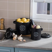 厨房土豆避光收纳桶生姜蒜头储存罐马铃薯洋葱干货透气保鲜金属罐