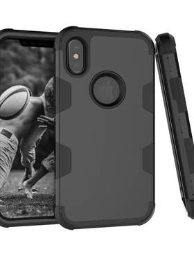 撞色三合一硅胶PC防震防摔适用iPhone X手机壳 iPhone8保护壳后壳