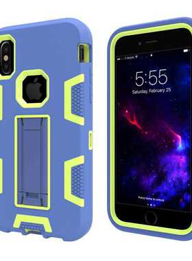 适用iphoneX新款硅胶PC支架防震防摔手机壳iphone8保护壳现货