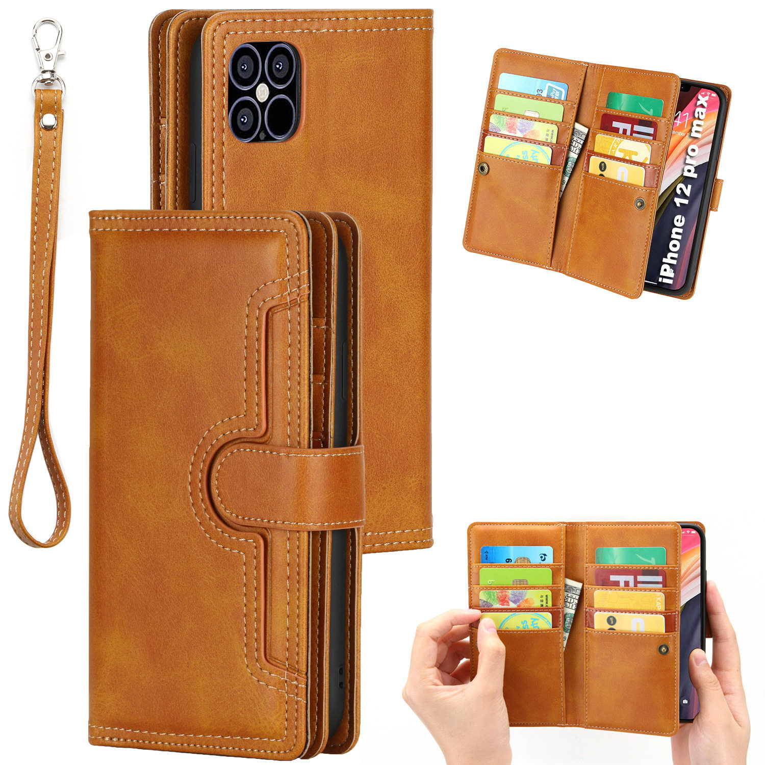 适用iphone12pro max手机皮套苹果6/7/8plus xr/xs手机保护壳钱包