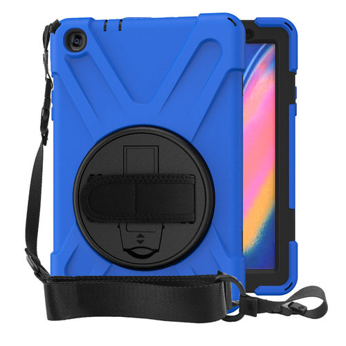 适用三星Tab A 8.0 P200硅胶防摔平板套P205海盗王旋转支架保护壳