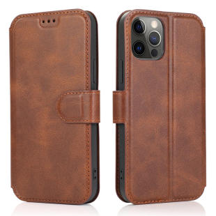 适用iPhone12简约超薄插卡支架手机套苹果12 Mini翻盖钱包保护套