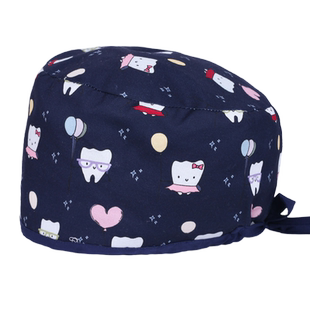 戈美恩手术帽女纯棉护士小花帽手术室专用帽子口腔医生工作帽透气