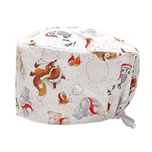 戈美恩手术帽女纯棉医生圆帽手术室帽子男定制印花帽包头帽调节扣