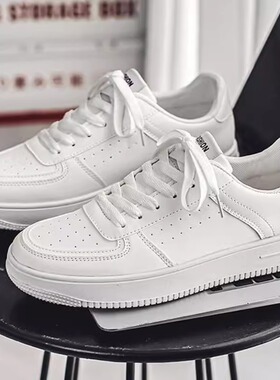 小白鞋男春季2026透气青少年百搭运动男鞋新款防滑纯白色休闲板鞋