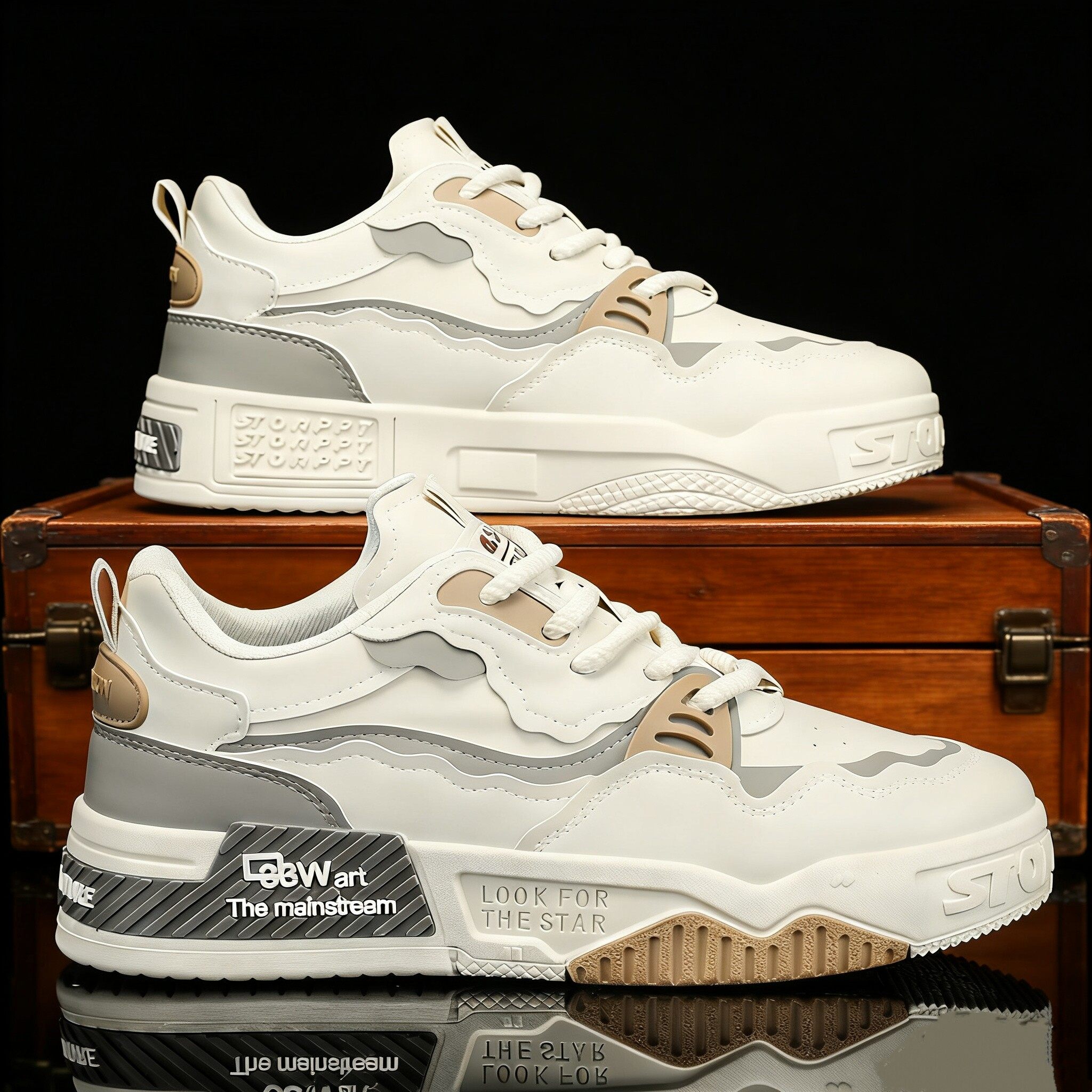 鞋子男2026年春季新款潮流百搭德训男鞋耐磨防滑板鞋运动休闲潮鞋,流行男鞋,德训鞋,淘宝优惠券,粉丝福利购,淘宝优惠卷