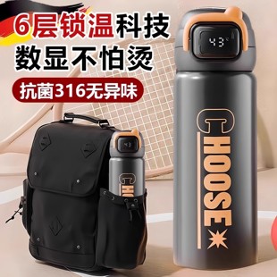 保温杯儿童男款女学生上学专用初高中生316不锈钢大容量吸管水杯