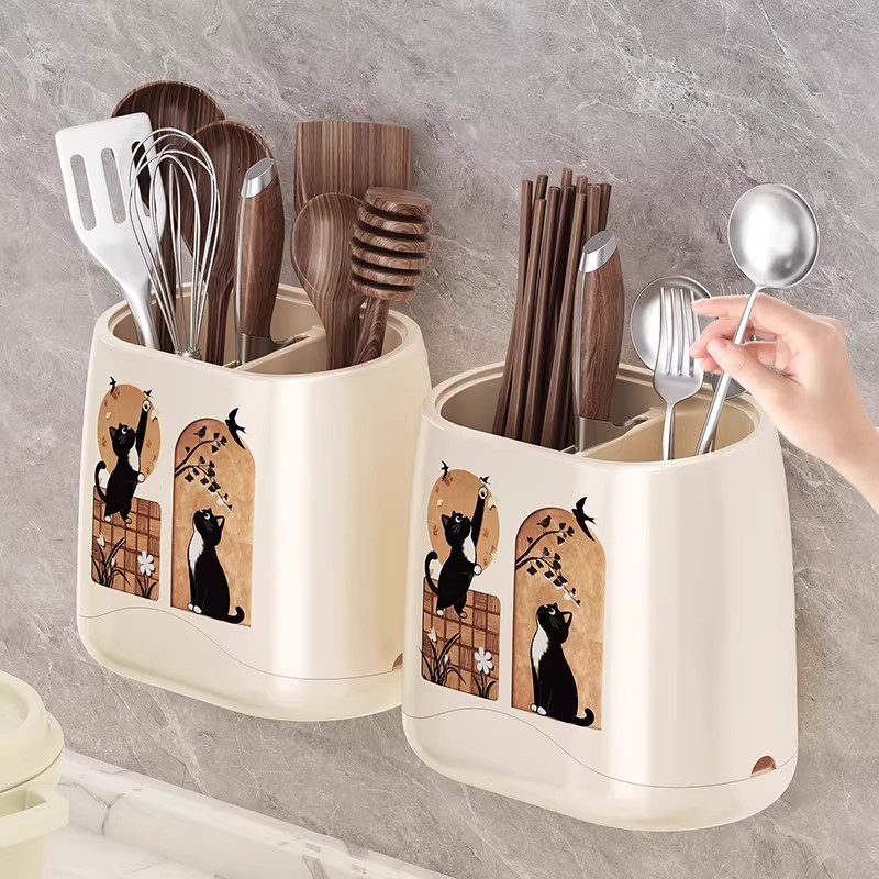 厨房置物架2025新款多功能筷子收纳盒家用勺子铲子收纳架各种神器