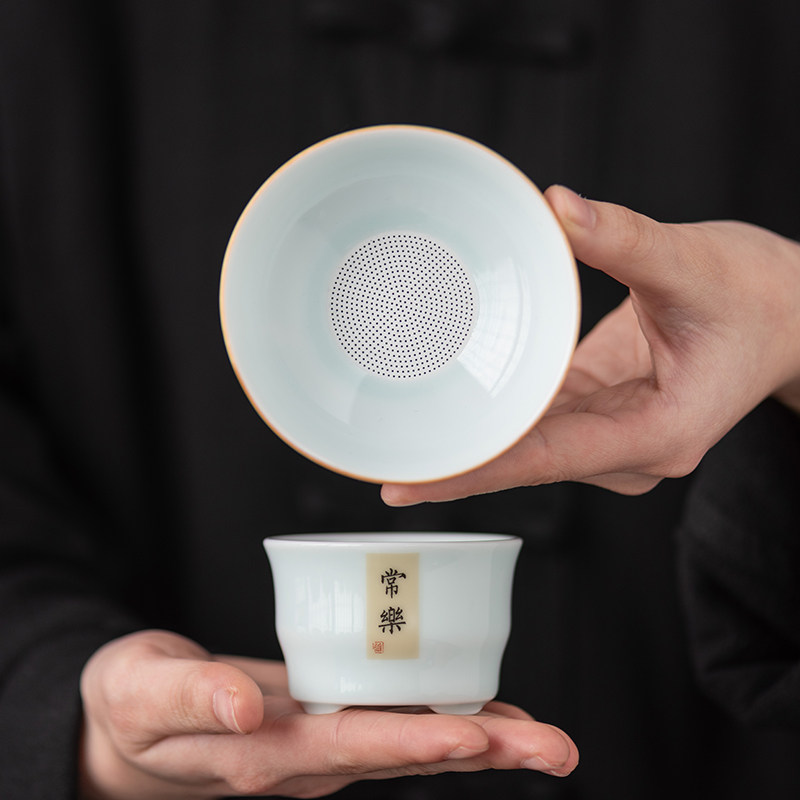 高档青瓷茶漏茶滤泡茶过滤茶水分离茶隔茶叶过滤网功夫茶具配件