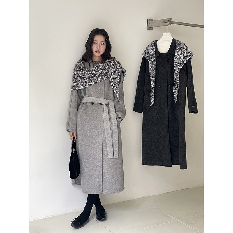 【格兰德落日】复古宽松毛呢外套中长款羊毛大衣女冬季w829c