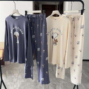 gp25春夏新品史努比联名款女士长袖套装家居服睡衣