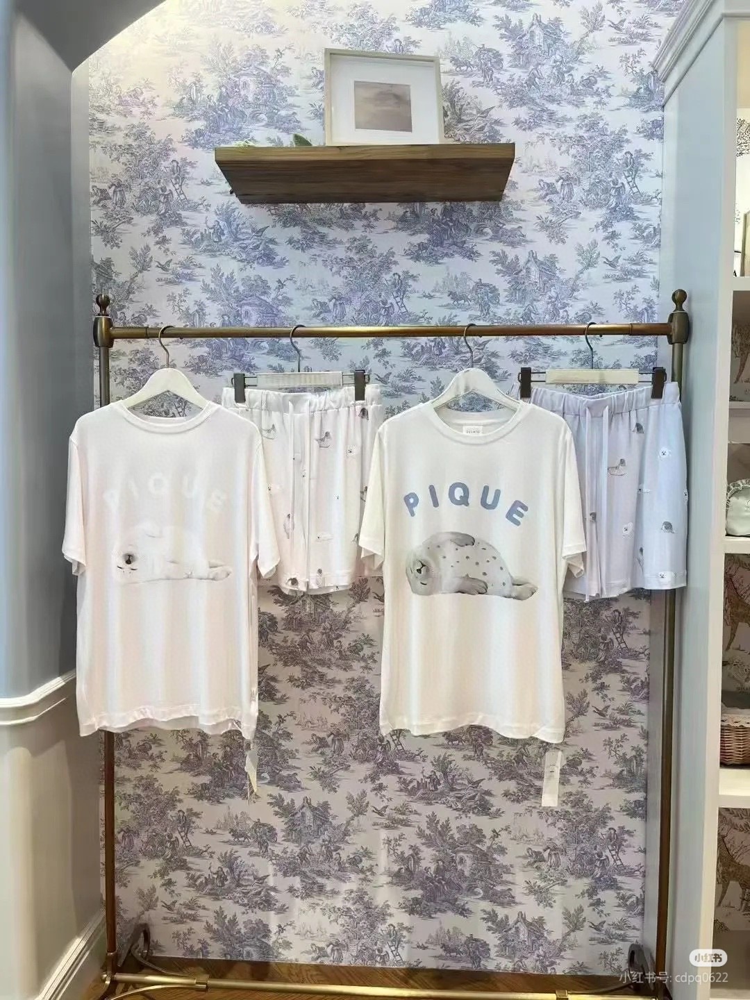 gp软绵绵冰淇淋25夏季新品男女睡衣海豹满印短袖家居服