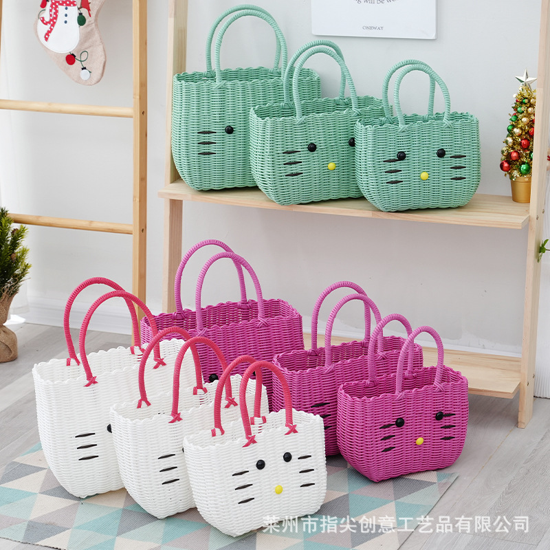 卡通可爱型购物篮子手提篮收纳筐