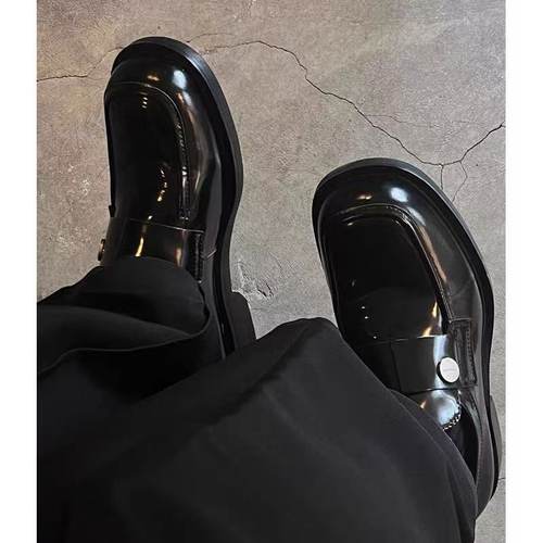 NOLOGO经典黑色德比鞋男款情侣懒人一脚蹬乐福鞋豆豆鞋商务休闲鞋