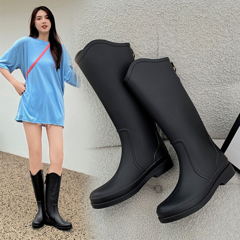 yoyo高筒水鞋女新款夏防水防滑网红长筒雨鞋时髦中筒女士雨靴胶鞋