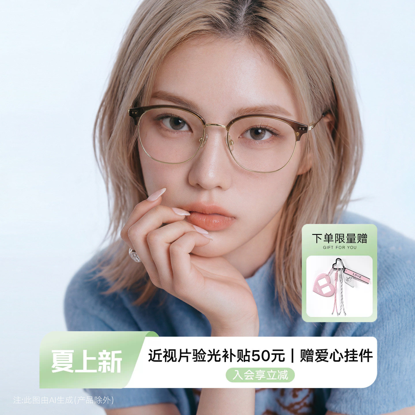 QINA亓那眼镜框26新品近视镜架商务眉架半框百搭可配镜男QA6015