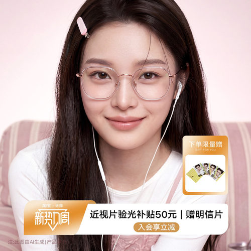 QINA亓那2026年新品轻弹β钛腿小框眼镜可配近视镜片男女QA6107